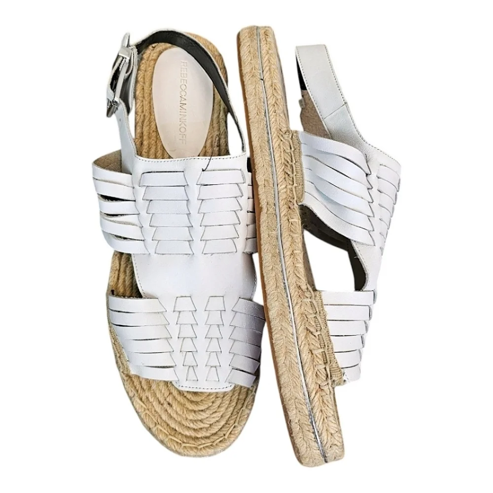 Rebecca Minkoff Womens Gabriel Espadrille Platform Sandals Sz 10 White Beachy
